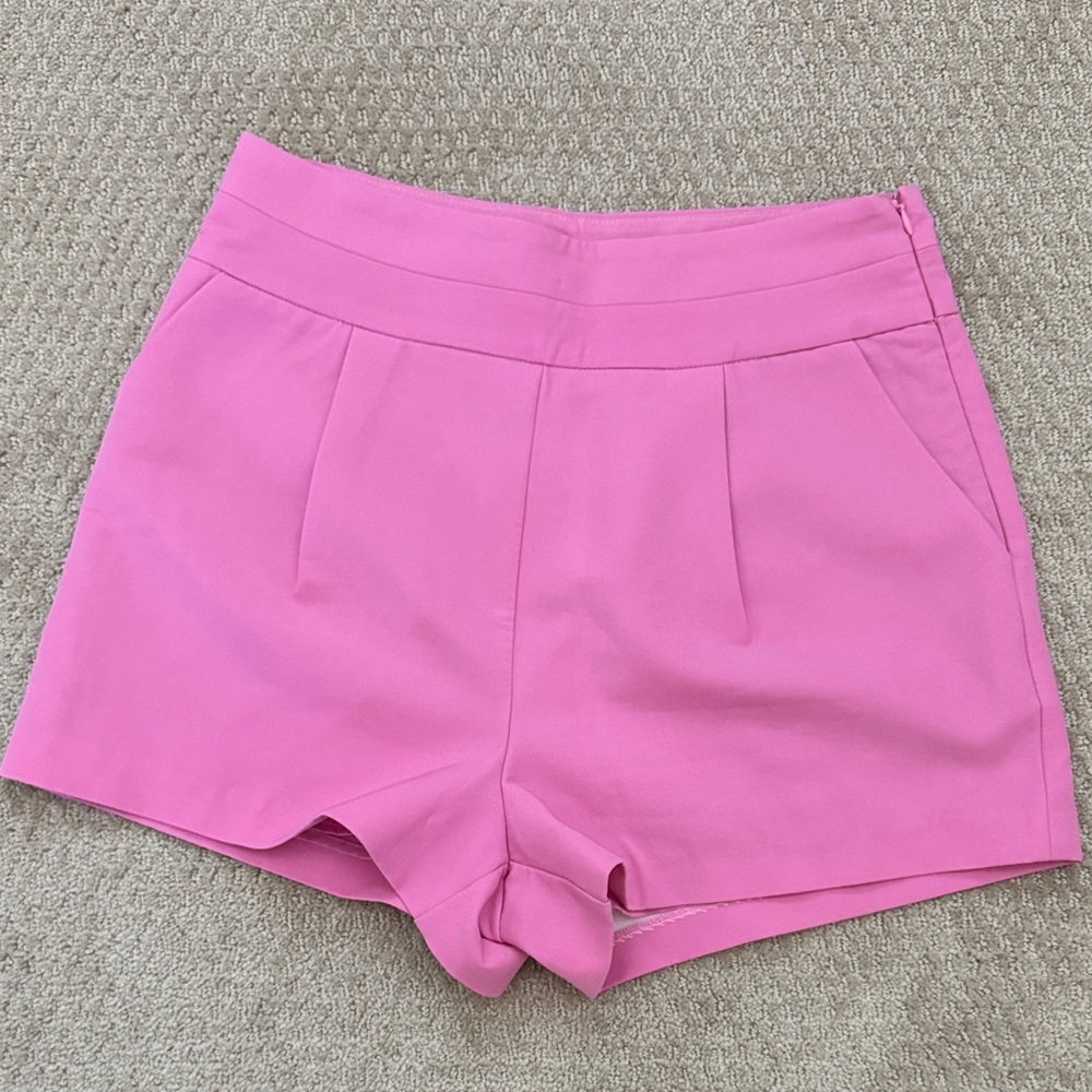 Vibrant Pink High Waist Women's Shorts